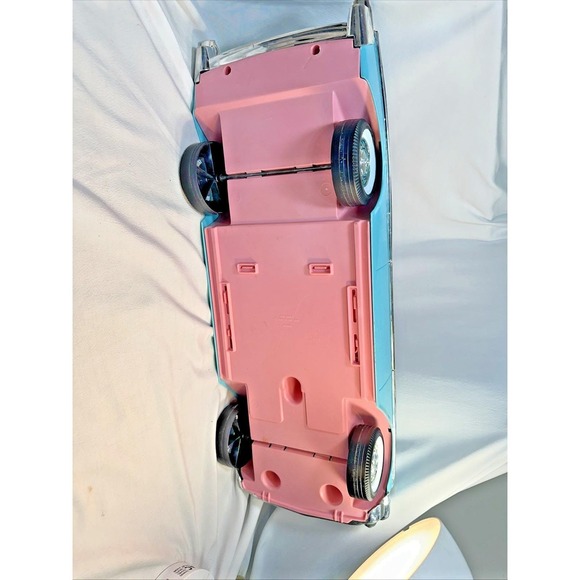 Vintage 1988 BARBIE Size 1957 Chevy Bel Air Convertible Car Turquoise Blue&Pink - Picture 10 of 11
